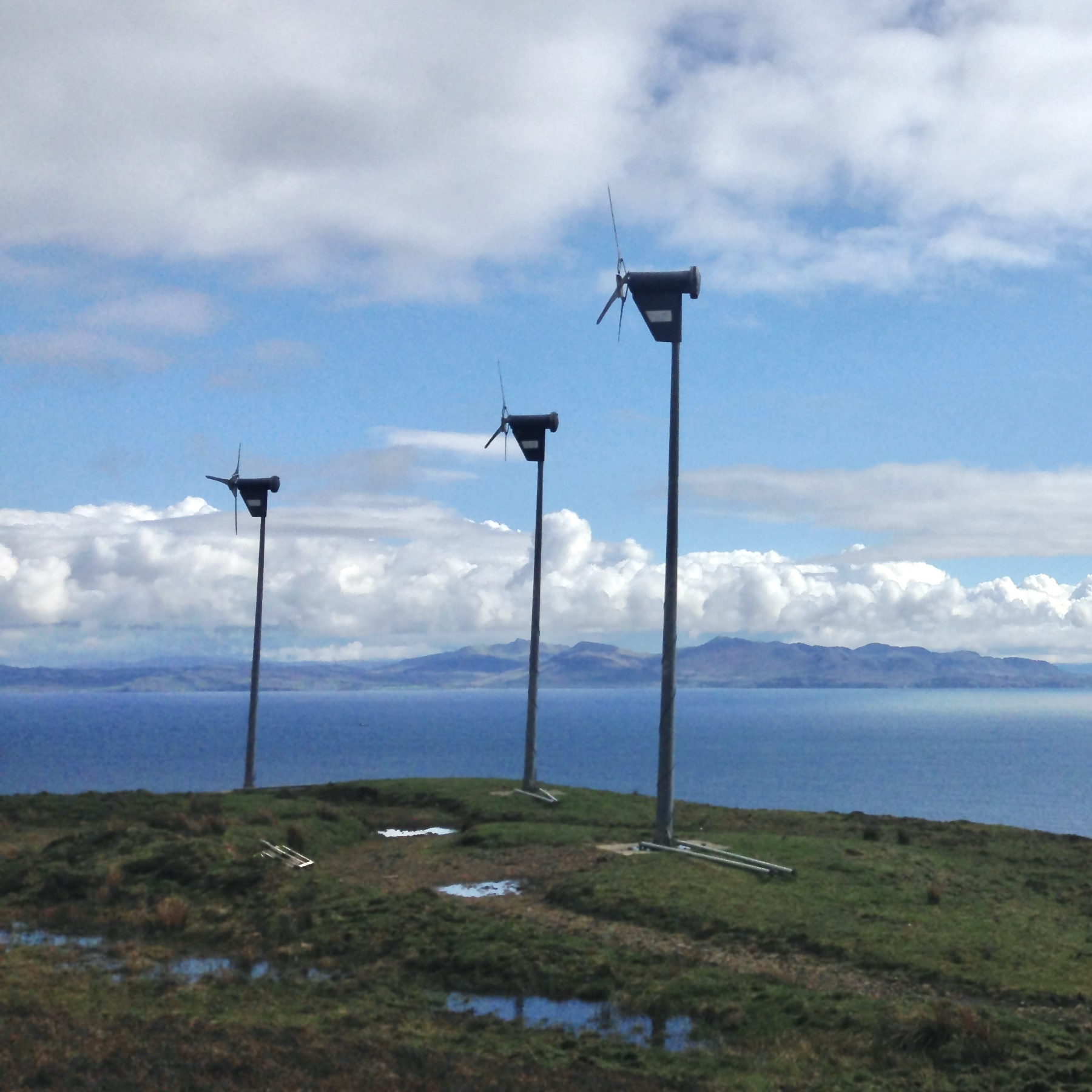 Windmills on the Isle of Eigg in Scotland